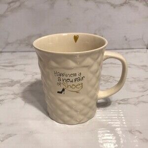 The Old Pottery Company "Happiness is a New Pair of Shoes" 16 oz. Coffee Mug Cup